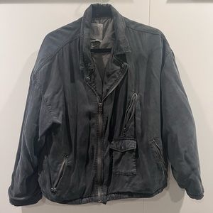 Grey // Oversized Moto Jacket